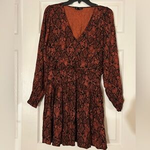 Jessica Simpson Red and Black Snake Print Dress